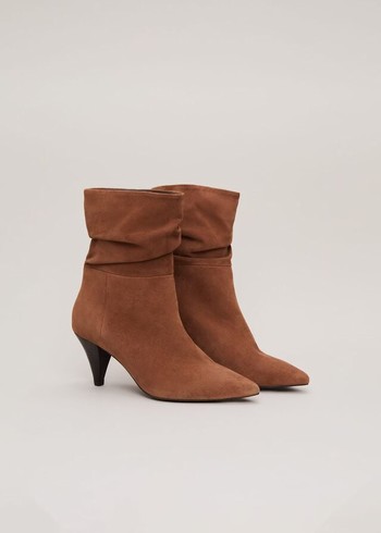 Phase Eight Brown Suede Cone Western Boots Brown Australia | JR2789541